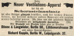 Werbung für Schornsteinaufsatz vom Januar 1889